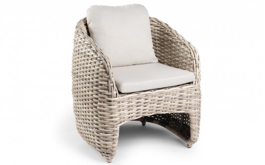 Fotel stołowy na taras bezowy technorattan WAKKANDA