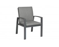 Grafitowe krzesło stołowe aluminiowe z poduszkami VALENCIA