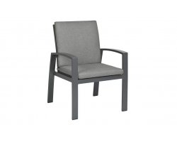 Grafitowe krzesło stołowe aluminiowe z poduszkami VALENCIA