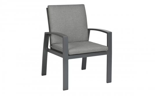 Grafitowe krzesło stołowe aluminiowe z poduszkami VALENCIA Grafitowe krzesło stołowe aluminiowe z poduszkami VALENCIA