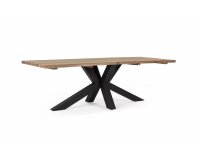 Stół ogrodowy prostokątny krzyżowe nogi czarne blat teak 240x100 RAMSEY bizzotto