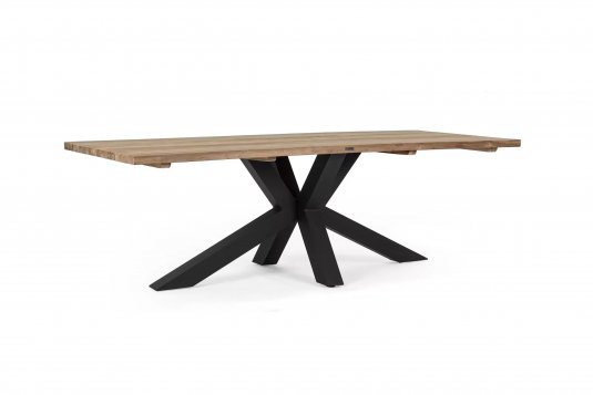 Stół ogrodowy prostokątny krzyżowe nogi czarne blat teak 240x100 RAMSEY bizzotto