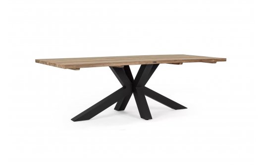 Stół ogrodowy prostokątny krzyżowe nogi czarne blat teak 240x100 RAMSEY bizzotto