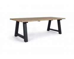 Stół aluminiowo-teakowy ciemnoszare nogi ROLLAND