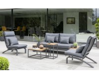 Nowoczesny komplet wypoczynkowy aluminiowy SOHO Relax antracyt / poduszki Carbon