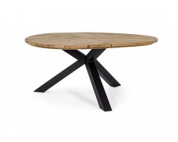 Stół ogrodowy o aluminiowych krzyżopwych nogach czarnych blat trójkątno-owalny PALMDALE