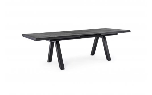 Aluminiowy ciemnoszary stół na taras z blatem ceramicznym KRION 205-265 Aluminiowy ciemnoszary stół na taras z blatem ceramicznym KRION 205-265