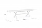 Biały rozxkładany stół ogrodowy aluminiowy KENYON 200-300 bizzotto