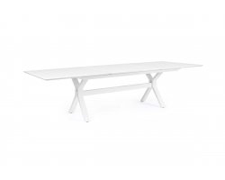 Biały rozxkładany stół ogrodowy aluminiowy KENYON 200-300 bizzotto