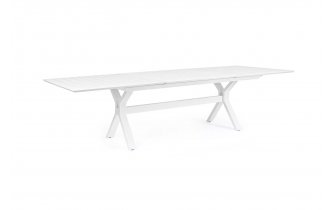 Biały rozxkładany stół ogrodowy aluminiowy KENYON 200-300 bizzotto