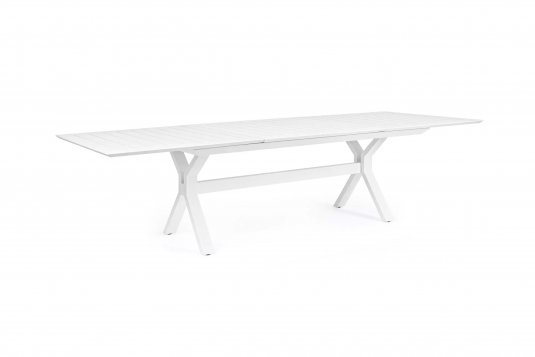 Biały rozxkładany stół ogrodowy aluminiowy KENYON 200-300 bizzotto
