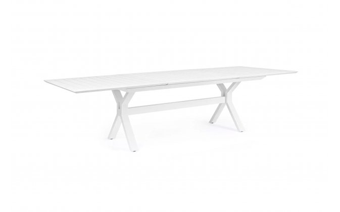 Biały rozxkładany stół ogrodowy aluminiowy KENYON 200-300 bizzotto