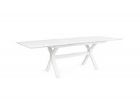 Biały rozsuwany stół na taras aluminiowy nogi krzyżowe KENTON 180-240 bizzotto