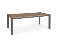 Stół ogrodowy aluminiowy 198x100 cm ciemnoszary blat kompozytowy ELIAS 198 bizzotto