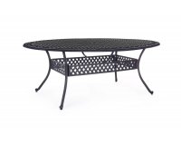 Antracytowy klasyczny stół aluminiowy IVREA na taras 201x148 cm bizzotto