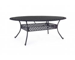 Antracytowy klasyczny stół aluminiowy IVREA na taras 201x148 cm bizzotto