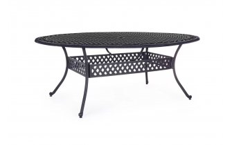 Antracytowy klasyczny stół aluminiowy IVREA na taras 201x148 cm bizzotto