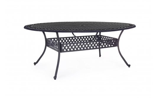Antracytowy klasyczny stół aluminiowy IVREA na taras 201x148 cm bizzotto