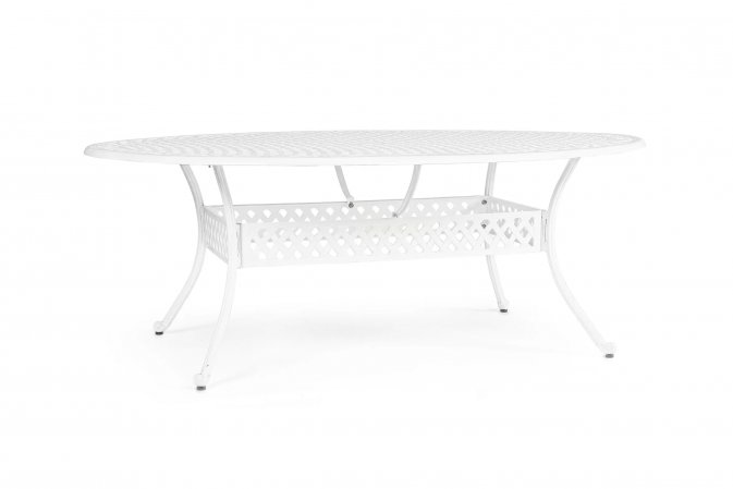 Biały klasyczny stół aluminiowy IVREA na taras 201x148 cm bizzotto