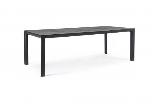 Aluminiowy stół na taras 220 cm ciemnoszary blat ceramiczny MASON bizzotto