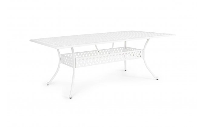 Prostokątny biały stół ogrodowy aluminiowy odlewany IVREA bizzotto