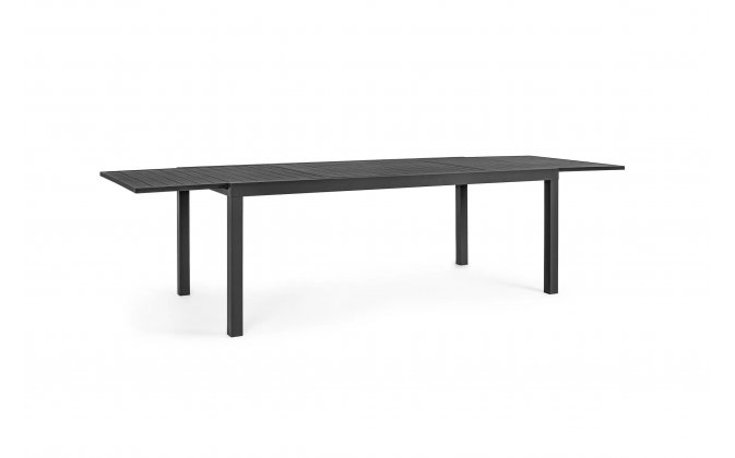 Rozsuwany ciemnoszary aluminiowy stół ogrodowy HILDE 200-300 bizzotto
