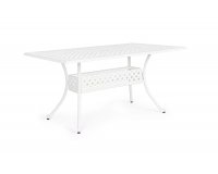 Biały klasyczny stół ogrodowy aluminium odlewane IVREA 160 bizzotto