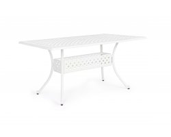 Biały klasyczny stół ogrodowy aluminium odlewane IVREA 160 bizzotto