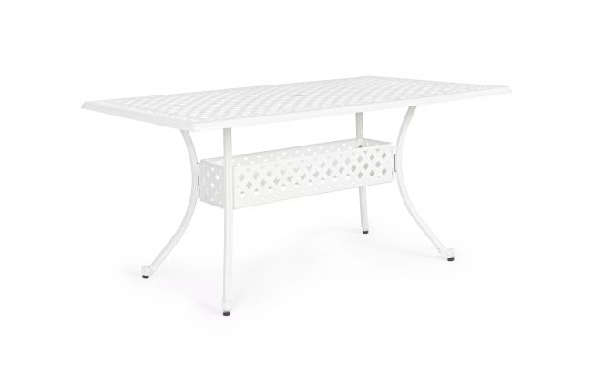 Biały klasyczny stół ogrodowy aluminium odlewane IVREA 160 bizzotto