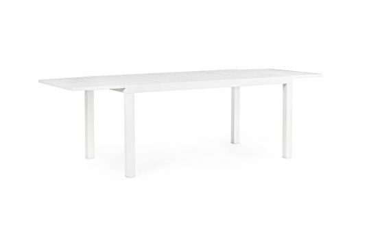 Biały rozkładany stół ogrodowy aluminiowy na taras 160-240 HILDE bizzotto