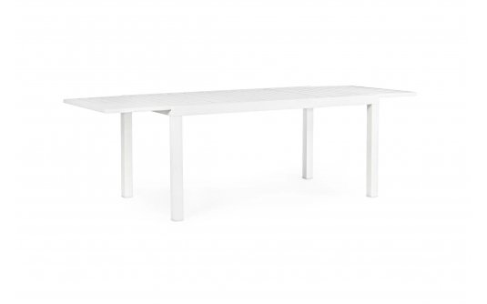 Biały rozkładany stół ogrodowy aluminiowy na taras 160-240 HILDE bizzotto
