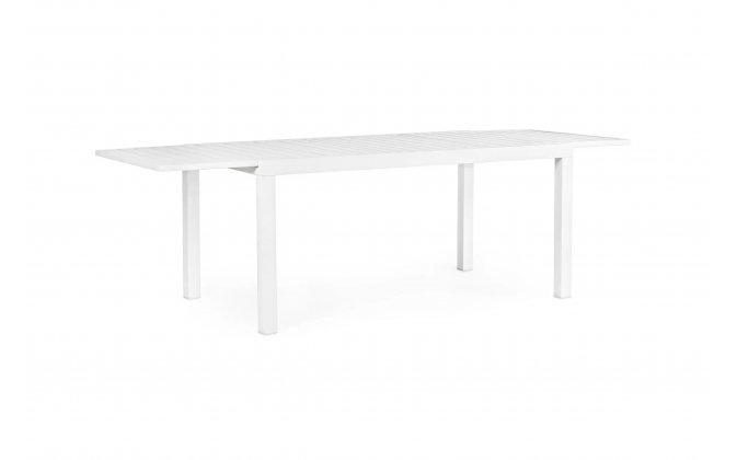 Biały rozkładany stół ogrodowy aluminiowy na taras 160-240 HILDE bizzotto