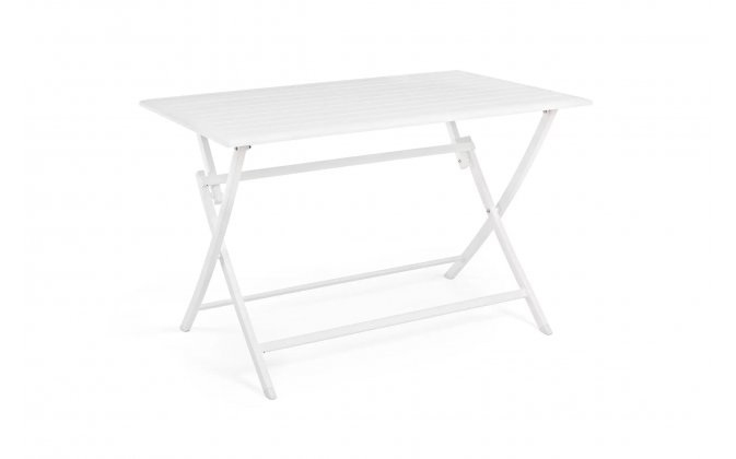 Składany stół aluminiowy balkonowy biały 110x70 ELIN bizzotto