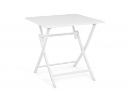 Składany stół aluminiowy balkonowy biały 70x70 ELIN bizzotto