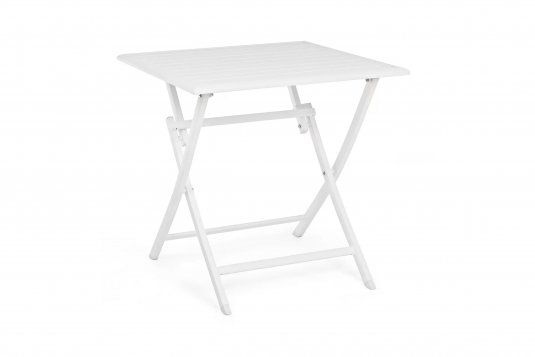Składany stół aluminiowy balkonowy biały 70x70 ELIN bizzotto
