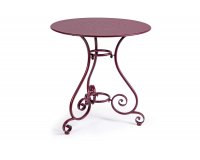 Bordowy okragły metalowy stolik prowansalski śr. 70 ETIENNE bizzotto