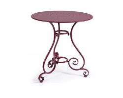 Bordowy okragły metalowy stolik prowansalski śr. 70 ETIENNE bizzotto