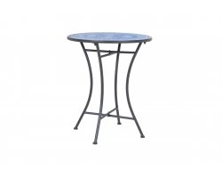 Okragły stolik śr. 60 cm z blatem niebieskim ceramicznym BISANZIO bizotyo