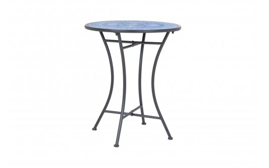 Okragły stolik śr. 60 cm z blatem niebieskim ceramicznym BISANZIO bizotyo