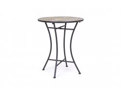 Okragły stolik śr. 60 cm z blatem wielokolorowym ceramicznym NAXOS bizotyo