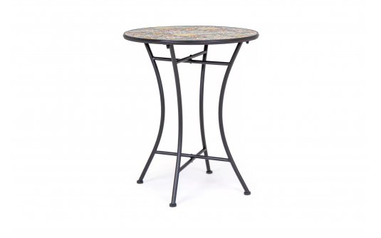 Okragły stolik śr. 60 cm z blatem wielokolorowym ceramicznym NAXOS bizotyo Okragły stolik śr. 60 cm z blatem wielokolorowym ceramicznym NAXOS bizotyo