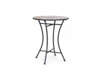 Okragły stolik śr. 60 cm z blatem wielokolorowym ceramicznym PALOMA bizotyo