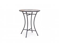 Okragły stolik śr. 60 cm z blatem wielokolorowym ceramicznym PALOMA bizotyo