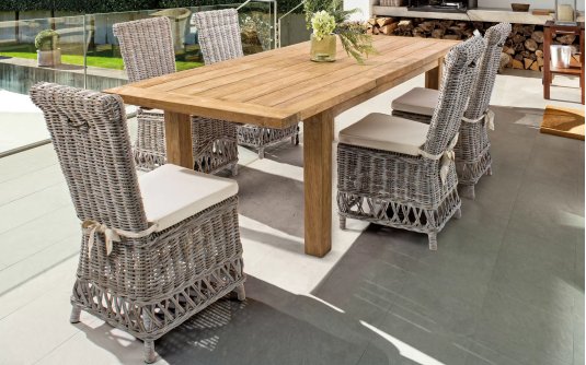 Rozkładany stół z drewna teak recykling 180-250 BOUNTY bizzotto Rozkładany stół z drewna teak recykling 180-250 BOUNTY bizzotto