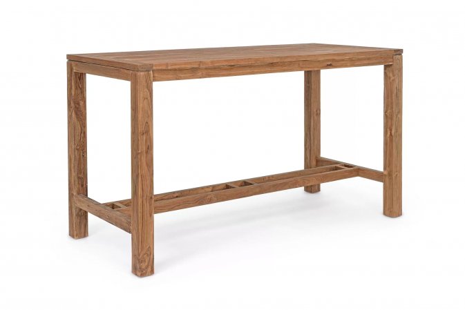 Wysoki stół barowy z drewna teak recykling MARICRUZ bizzotto