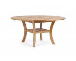 Okrągły stół teakowy z obrotową tacą MARYLAND śr. 155 bizzotto