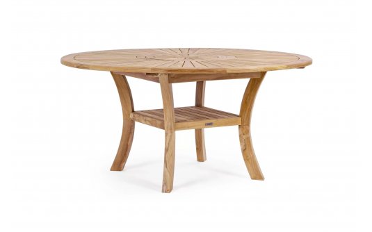 Okrągły stół teakowy z obrotową tacą MARYLAND śr. 155 bizzotto