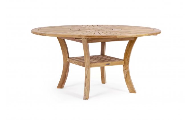 Okrągły stół teakowy z obrotową tacą MARYLAND śr. 155 bizzotto