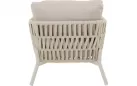Fotel ogrodowy bezowy BURGOS z plecionką Rope i poduszkami Olefin. Konstrukcja aluminiowa, 80x66,5 cm, idea