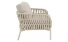 Fotel ogrodowy bezowy BURGOS z plecionką Rope i poduszkami Olefin. Konstrukcja aluminiowa, 80x66,5 cm, idea